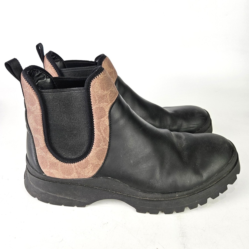 Coach Hybrid Chelsea Ankle Boots Khaki/Black Leather G4443 Men's Size: 12D